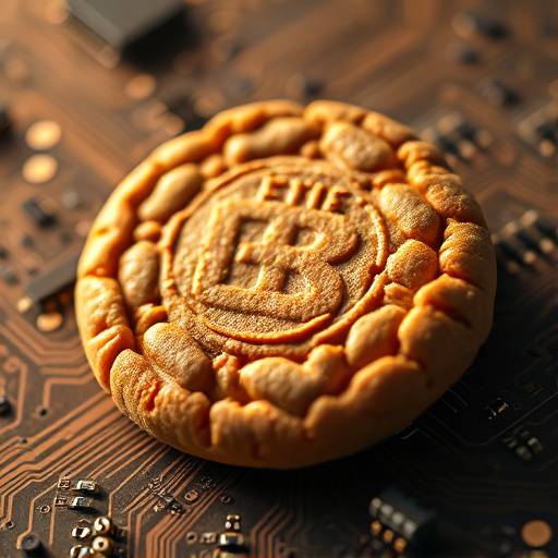 Imagen de una galleta con circuitos integrados, representando el concepto de cookies y seguimiento de datos en la web.